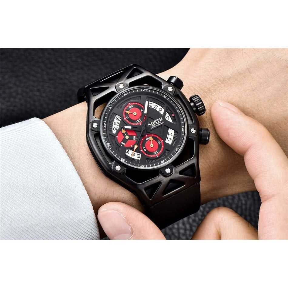 Baru NORTH Jam Tangan Analog Kasual - 7710 - Hitam