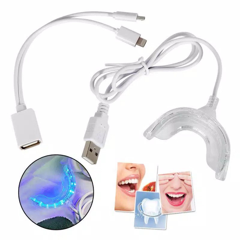 Alat Pemutih Gigi 16 LED Blue Light 3 USB Portable Charge Bleaching Gigi