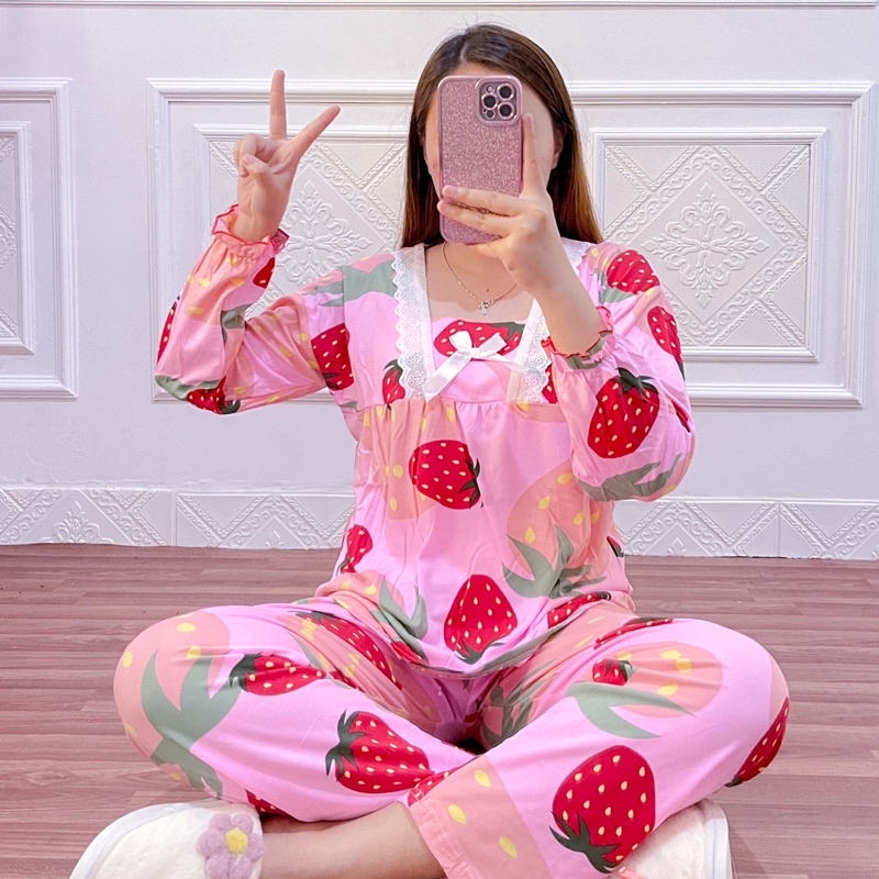 MONNA SET || Baju tidur Import || baju tidur wanita Korea || Baju tidur panjang