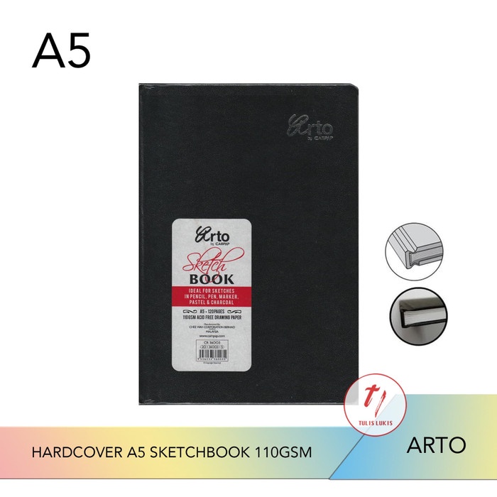 

Sketsagambar- Arto Hardcover A5 Sketchbook 110 Gsm 120 Pages -Buku-Gambar-Sketsa.