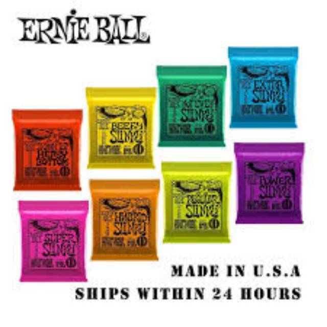 Senar Gitar Elektrik Ernieball String Ernie Ball Slinky 0.8, 0.9, 0.10, 0.11 Set