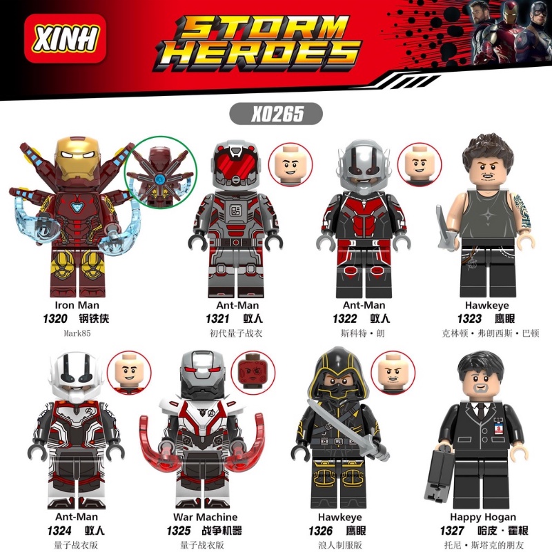 Mainan Balok Bangunan Mini Figure Marvel Iron Man Mark 85 Quantum The Avengers Hawkeye War Machine