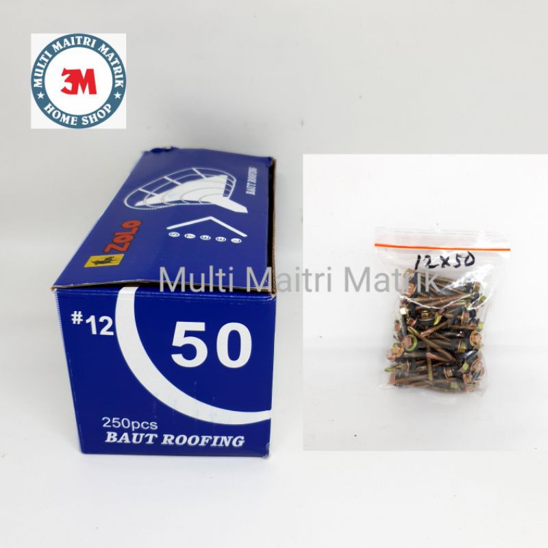 Baut roofing Zolo 12x50 / skrup sekrup roofing Baja ringan isi 50 pcs