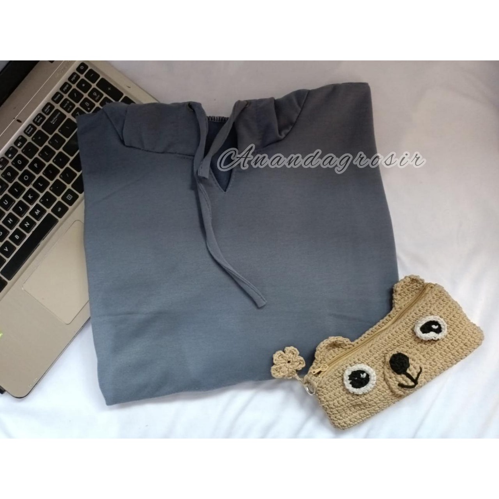 VIVARA HOODIE OVERSIZE CROPE TANGAN BALONNY DADARIO - SWEATER OVERSIZE SWEATER CROP-DENIM