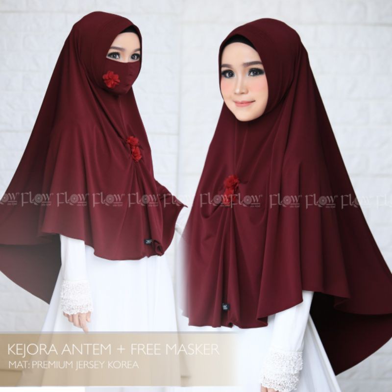 KHIMAR KEJORA ANTEM (FREE MASKER) ORIGINAL FLOW "Ready Stock