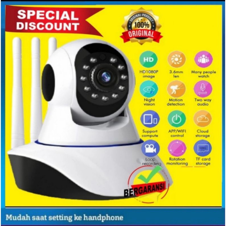 IP Camera V380 Pro 8MP Wifi Wireless HD 1080P hasil kamera sangat jernih