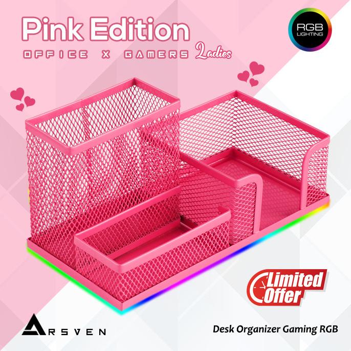 

Office & Stationery | Document Organizer | Stand Rak Desk Organizer Gaming Rgb Pink - Diy | Desk Set/Desk Pen Atk | Best Seller