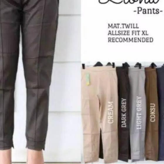 BAGGY PANTS TWILL COMBED (HALUS dan TEBAL) Pinggang Full Karet Anti Begah