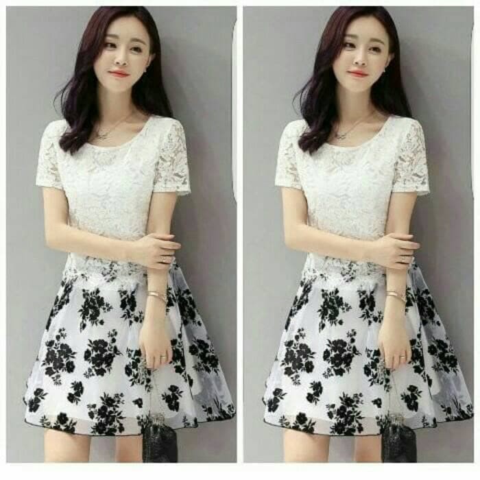 Gaun Pesta Natal Mini Dress Brokat Dress Kekinian Dress Remaja Terusan Shopee Indonesia