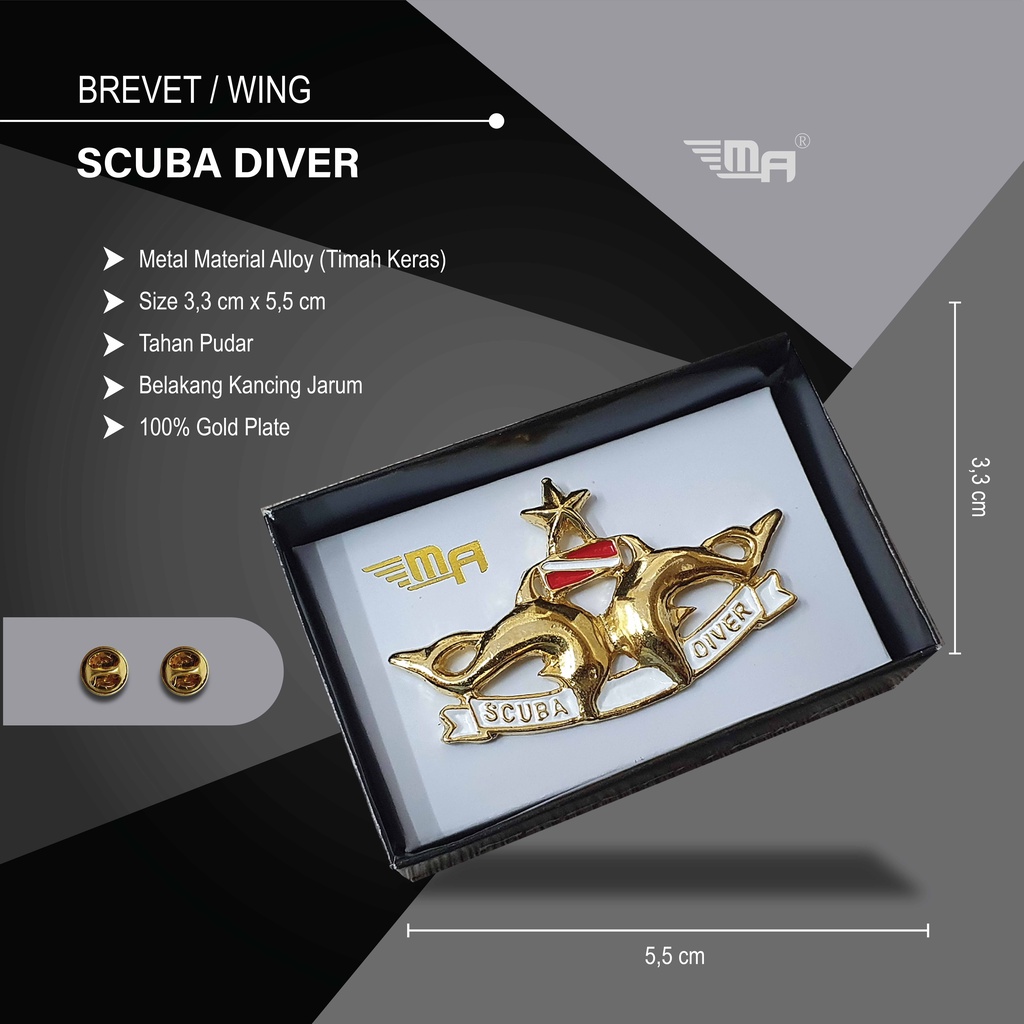 WING SCUBA DIVER PDH BRIVET BREVET