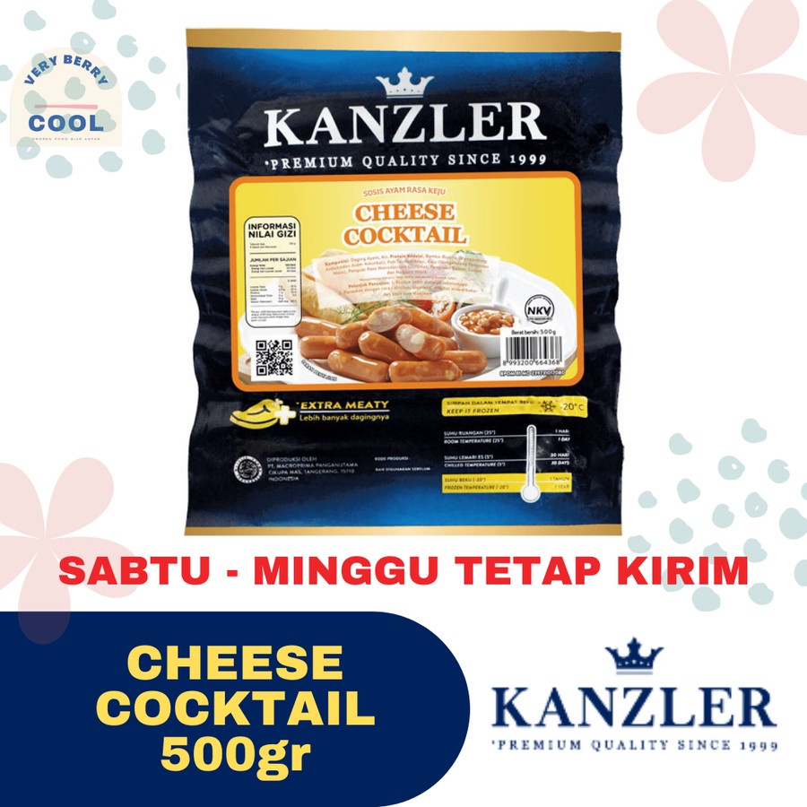 

Kanzler Sosis Cheese Cocktail Sausage 500gr