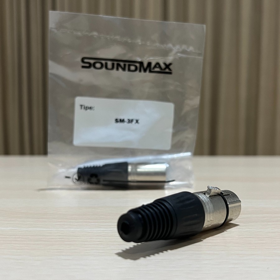 SOCKET SOKET CANON XLR FEMALE CEWEK SILVER PLATED LPS PERAK SOUNDMAX SM-3FX