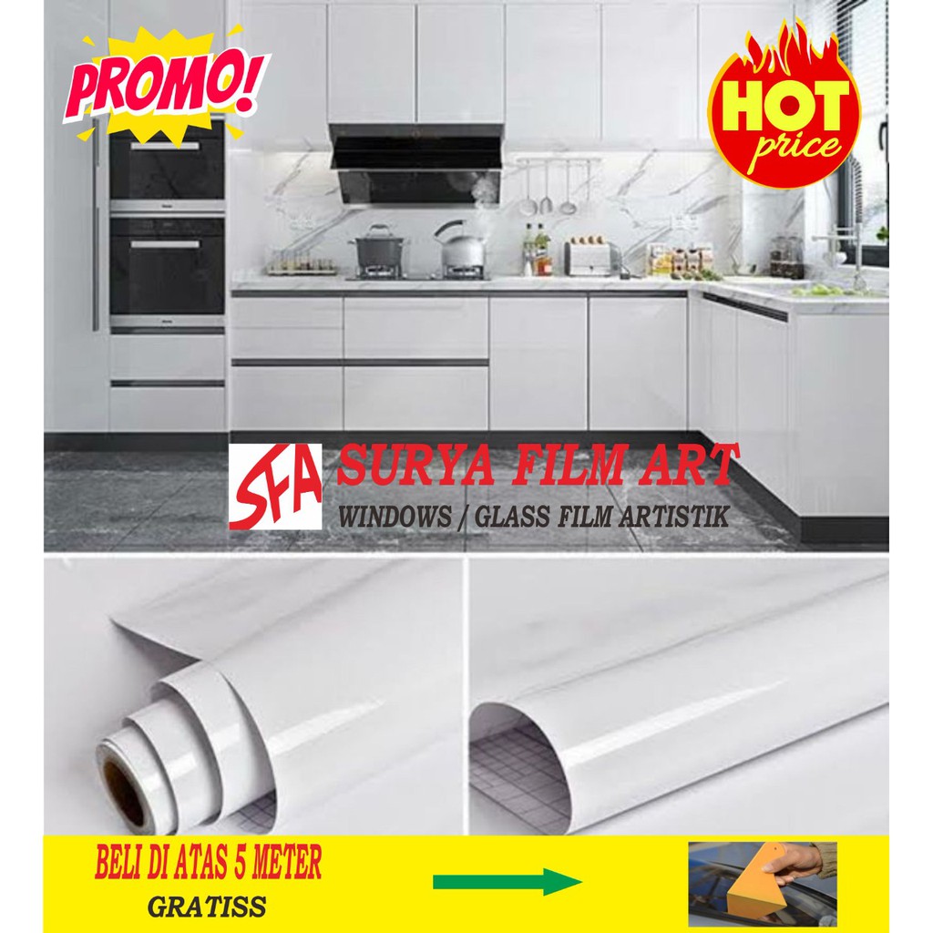 

Stiker aquarium/Stiker Putih glossy/stiker lemur/stiker kitchen set