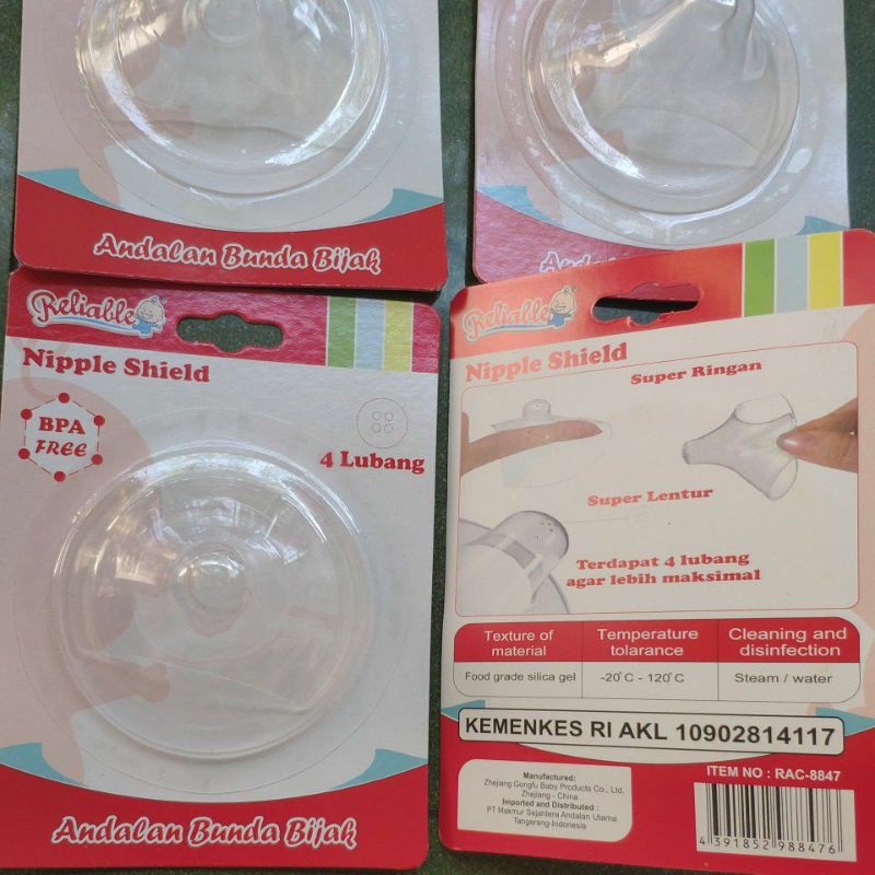 Reliable nipple shield. sambungan puting untuk menyusui. sambungan asi