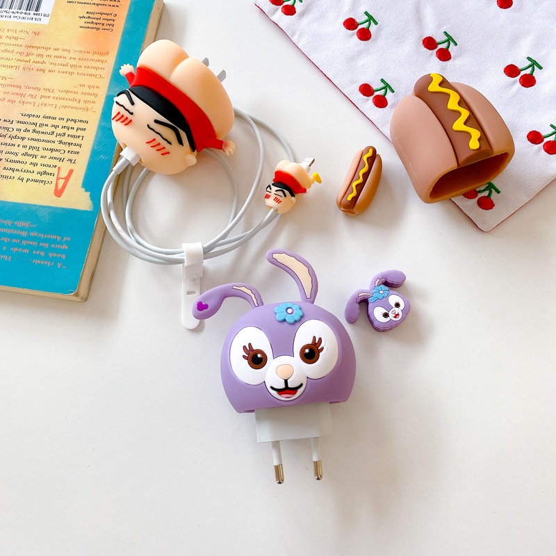 Pelindung Kabel Charger Anti Debu Bahan Silikon Motif Kartun Totoro Iron Man Star Dailu My Neighbor 18w 20w