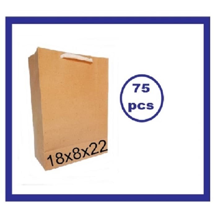 

Tas Kertas Paperbag Souvernir Paper Bag Kantong Coklat Polos 75pcs