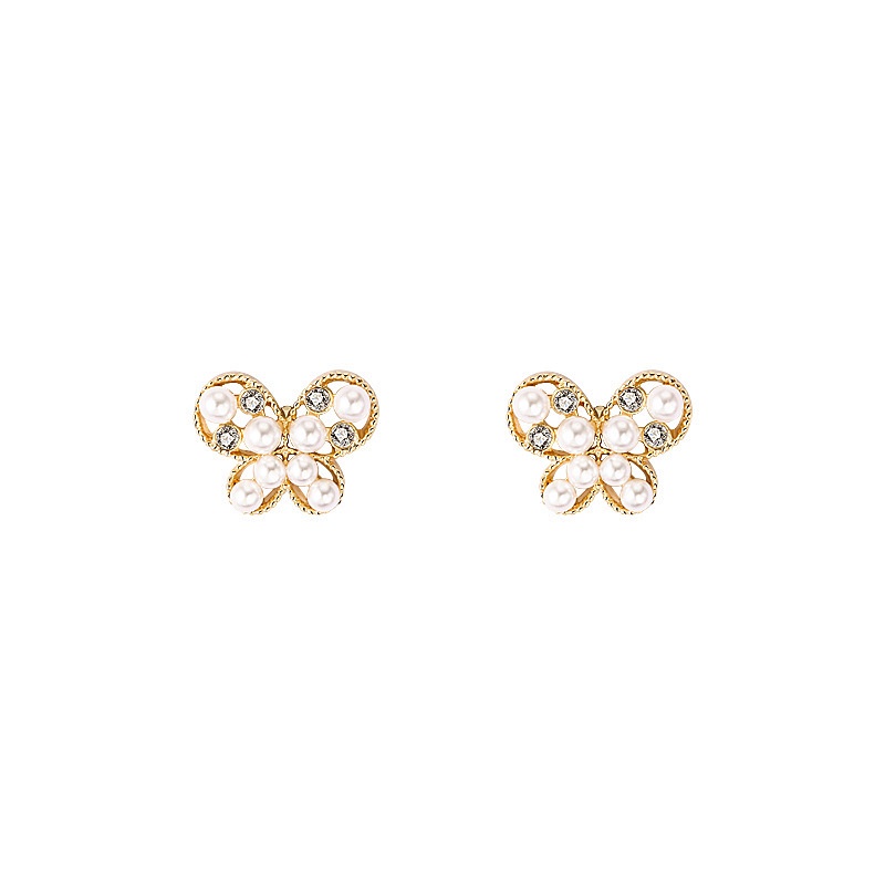 Baru modis elegan spring butterfly mutiara anting-anting anting-anting murah hati anting-anting wani