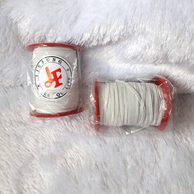

1 roll karet elastis 4 mm putih 50 yard/ karet elastis lie fung