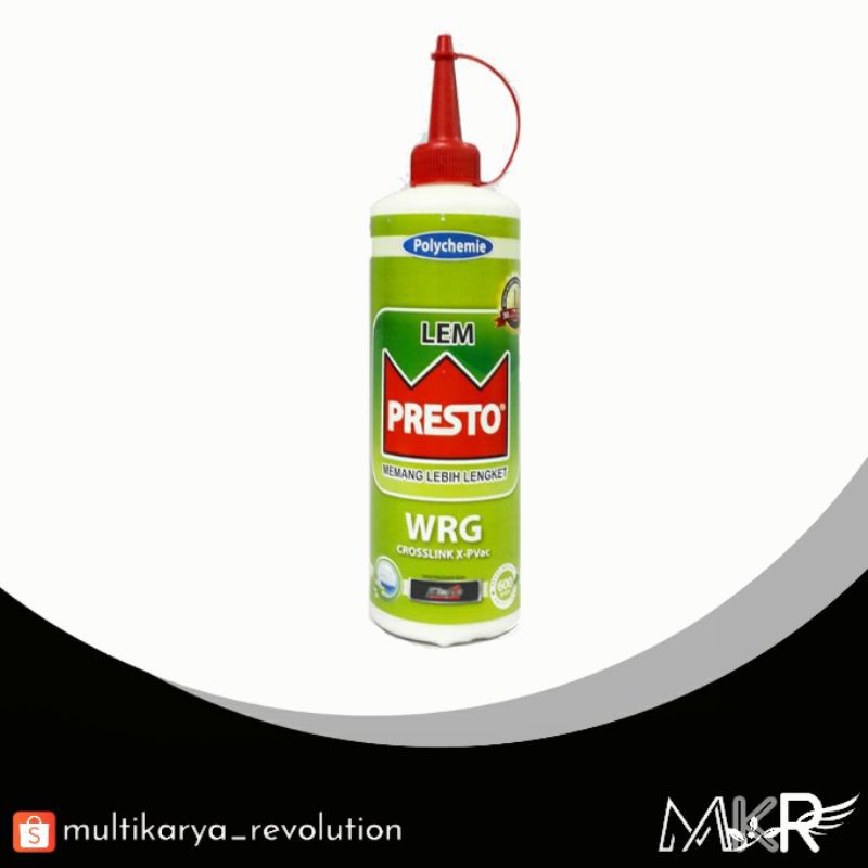 LEM PRESTO WRG 600 Gram Lem Kayu Putih Eksterior Outdoor Tahan Anti Air Lem Mebel Furniture Kuat Rek