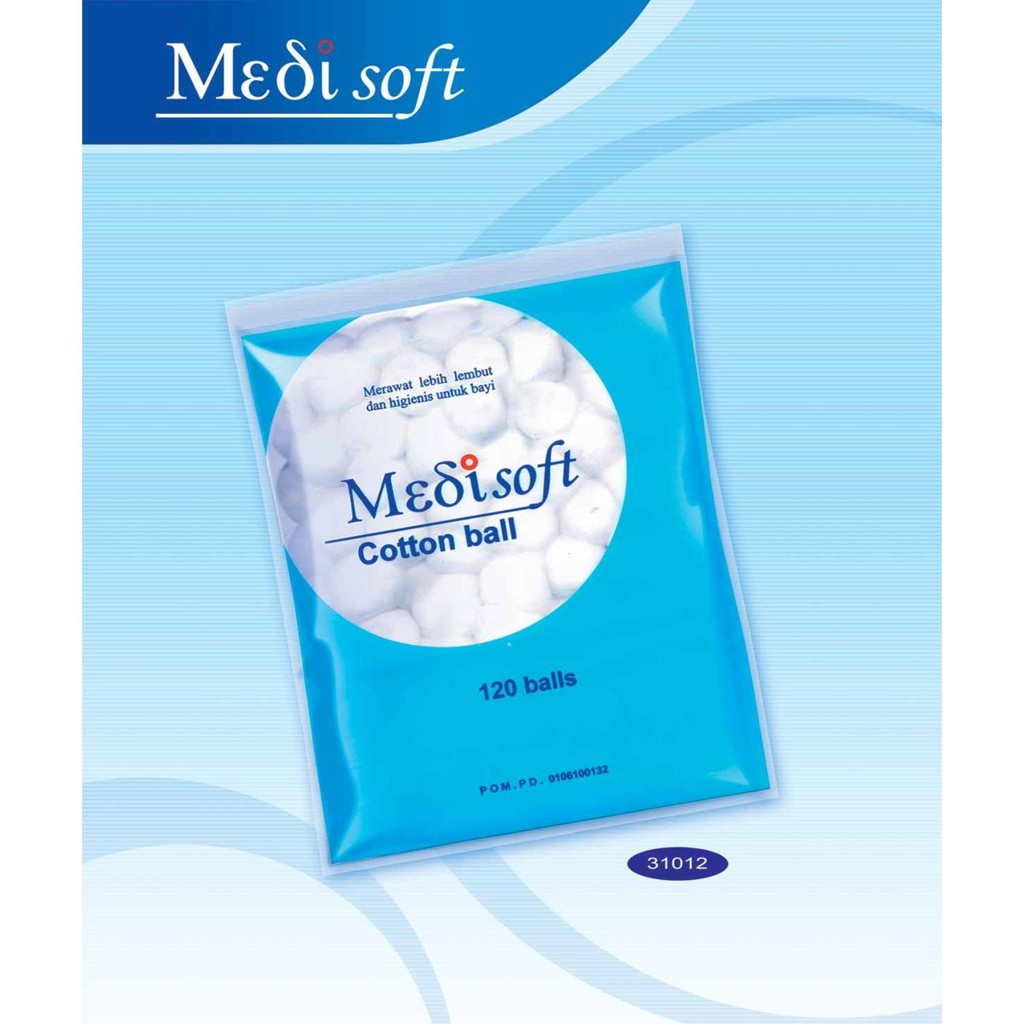 Medisoft Cotton Ball 75gr 120 balls Kapas Bulat Pembersih Bayi