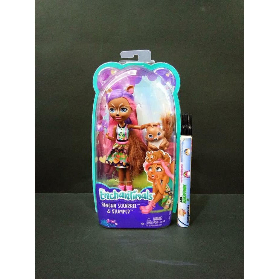 enchantimals sancha squirrel doll & stumper
