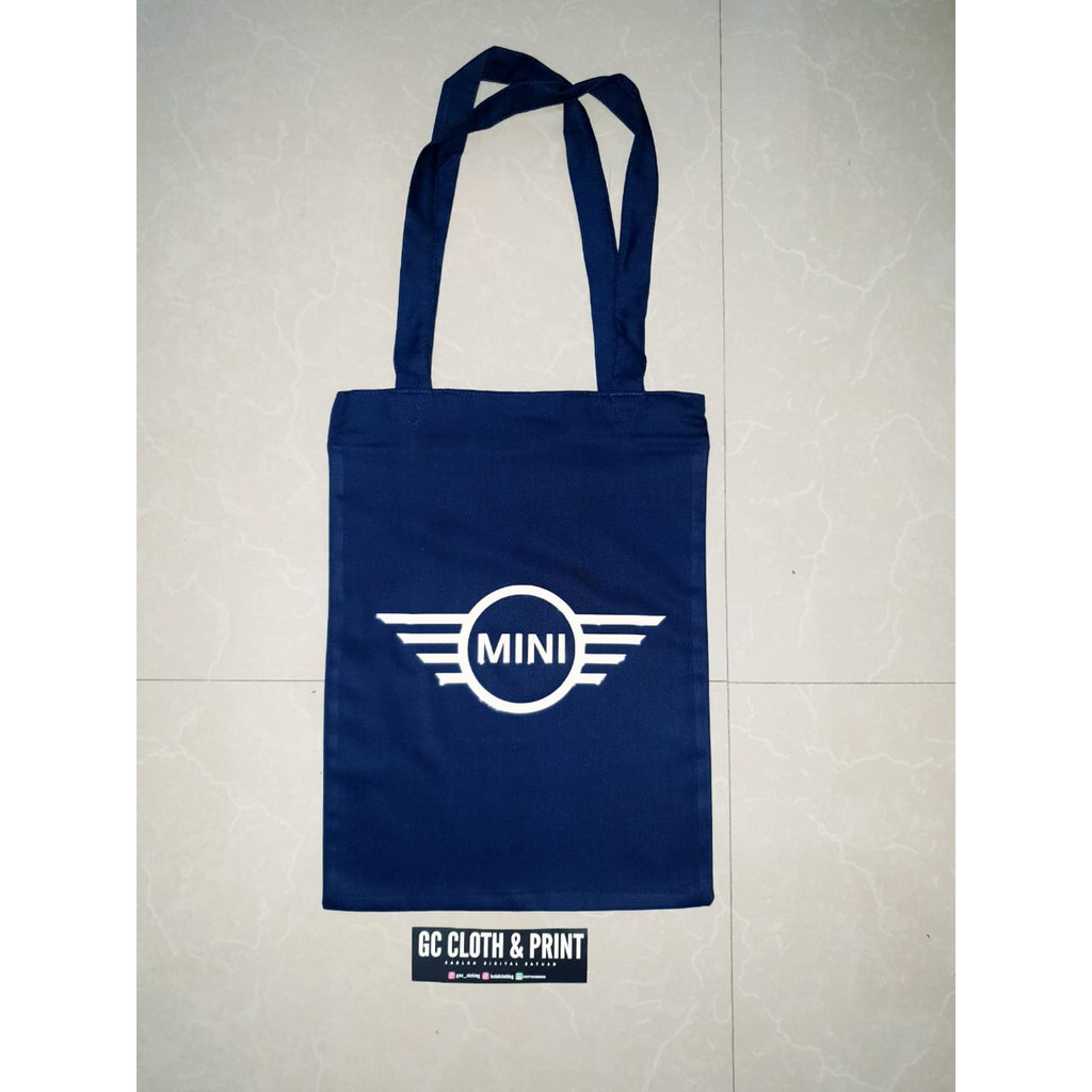 Totebag custom desain - mini cooper navy and black