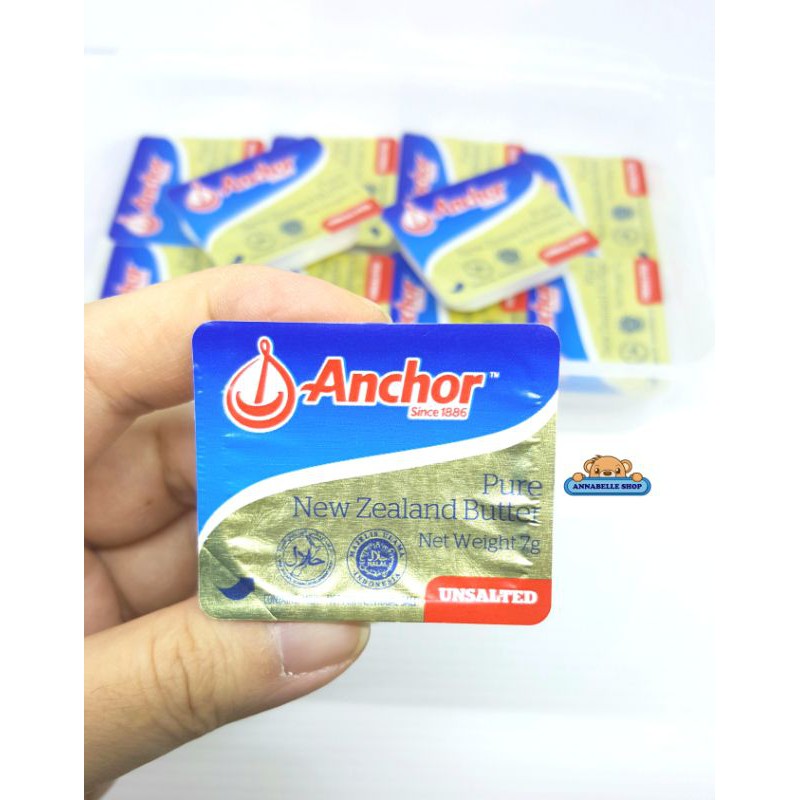 ANCHOR 7gr EXP 07/2024 Unsalted Salted Butter 10 cup UB minidish mentega tawar mpasi roti baking