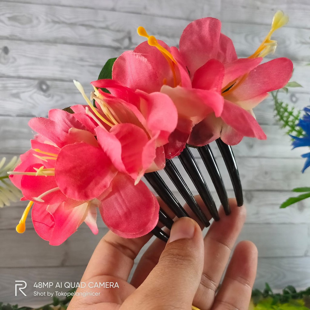 Sirkam Rambut Wanita Model Bunga Hidragea Elegan Handmade Tokopelanginicer