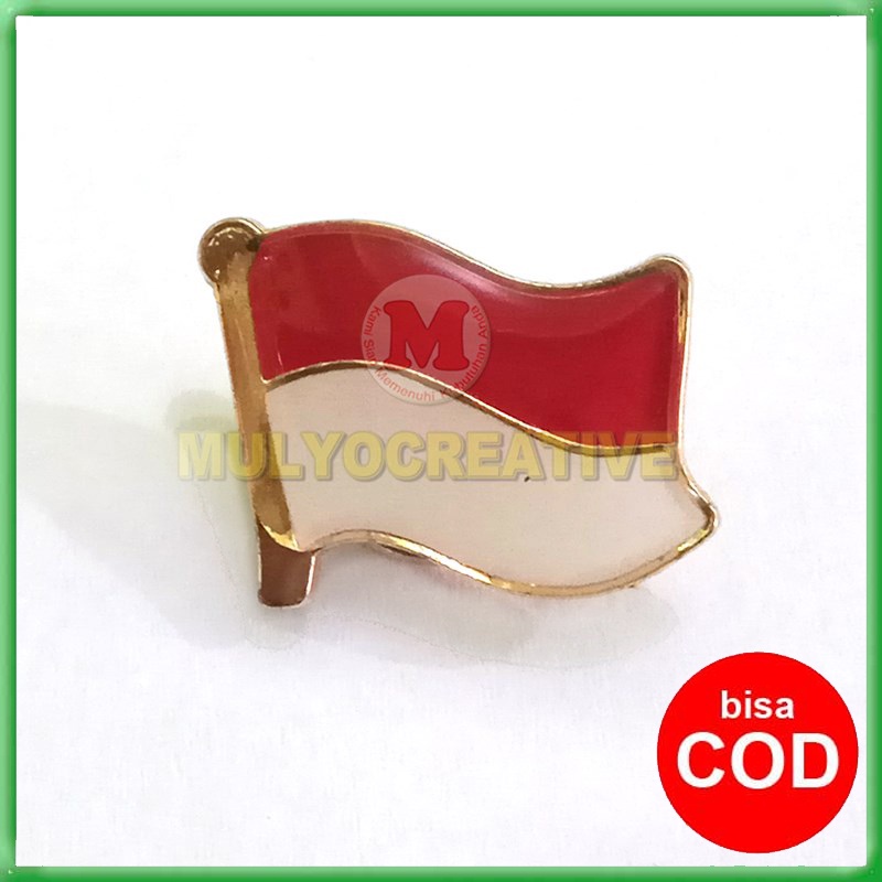 Pin Lencana Bendera Indonesia 1,7cm - Pin Kerah - Pin Paskibra