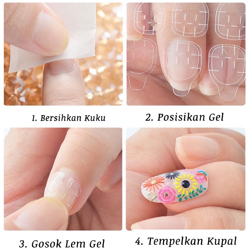 KUKU PALSU ANEKA MOTIF DAN WARNA PERBOX ISI 12 Kuku Palsu FREE LEM Motif Kartun Fake Nail Karakter Manicure Nail Stickers Wedding Pengantin Murah Import