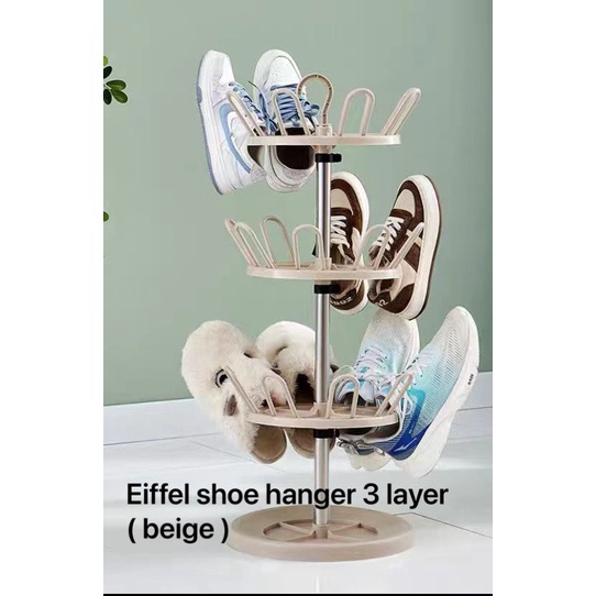 SHENAR (COD) Shoe Hanger 2susun / 3susun Rak Sepatu Susun Gantungan Jemuran Sepatu Sandal Hanger Pengering Shoes Shoes Hanger EIFEEL DAN TOWER