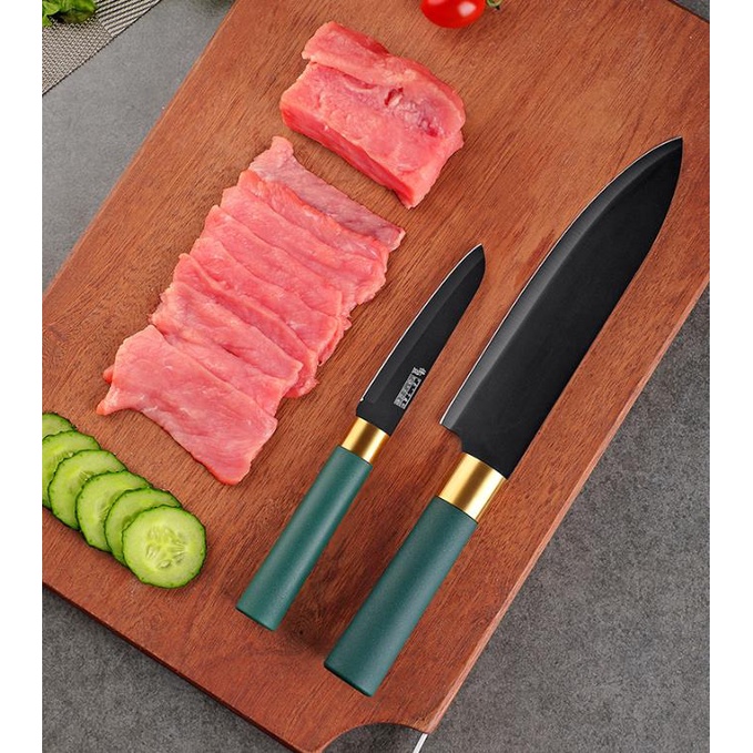 TOKO MUDA Pisau Buah Sayuran Makanan kitchen set Stainless steel Pisau Dapur LD03 dan Alat Asah Pisau Gunting Serbaguna