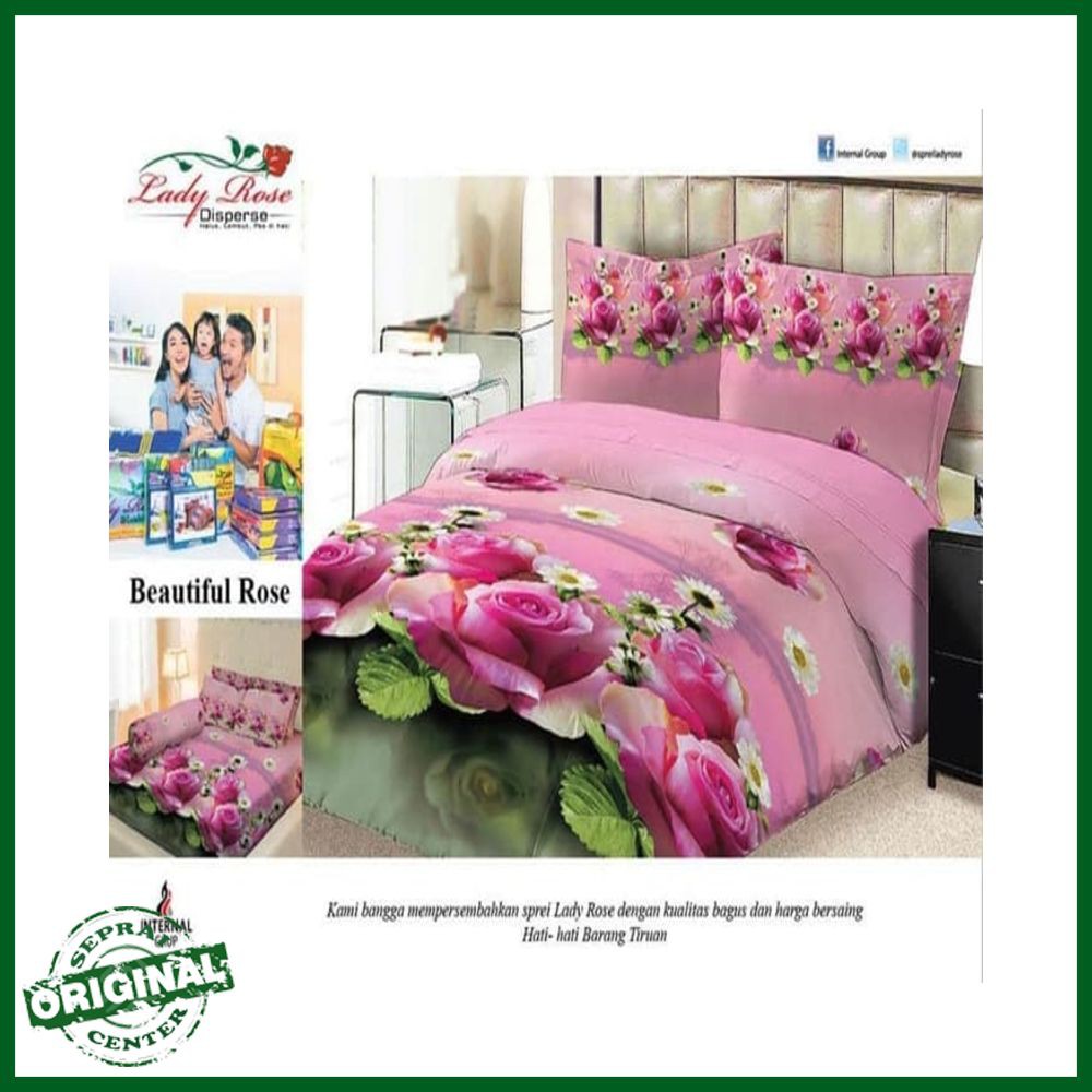 SEPREI LADY ROSE / SPREI LADY ROSE BEAUTIFUL ROSE QUEEN 160 No.2 SEPRAI PINK MAWAR ASTER