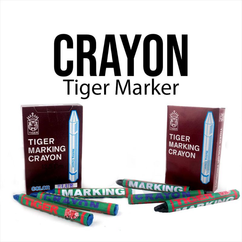 Krayon Kayu Serbaguna Tiger / 6 Buah Marking Crayon Waterproof Untuk Besi Kayu Kardus