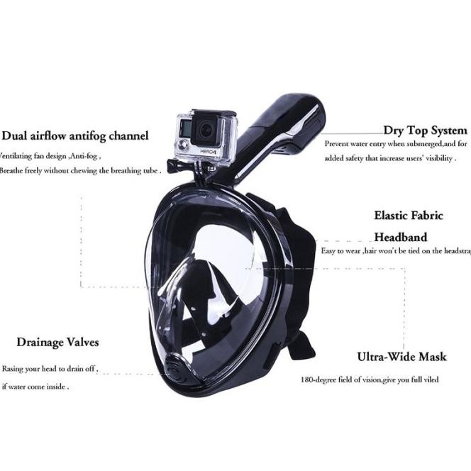 Masker Selam Snorkel Full Face / Snorkeling Full Face / Diving Mask