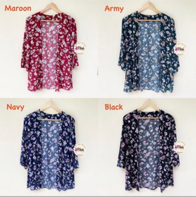 Cardigan panjang wanita / cardigan summer lucu / floral outer murah / luaran bunga katun mura / 2220