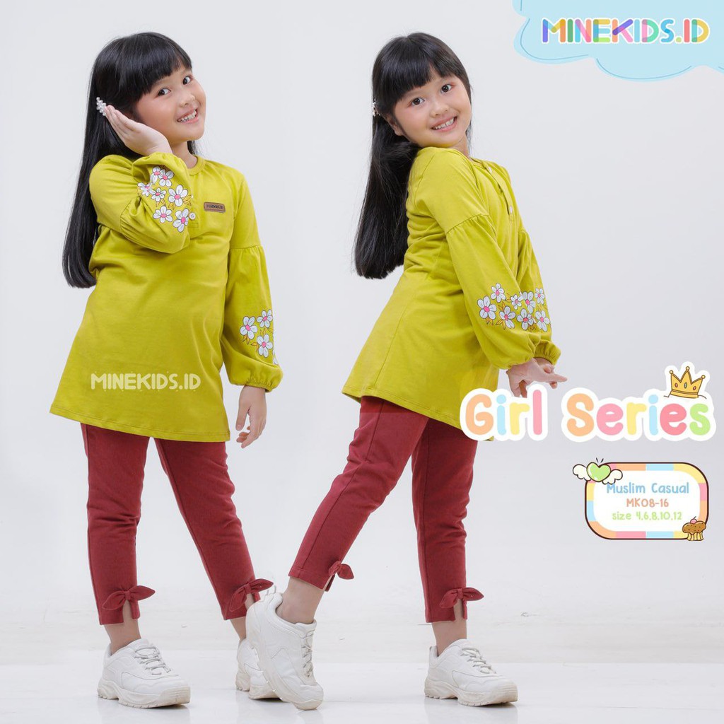Baju Muslim Casual Anak Perempuan Katun Combed Minekids