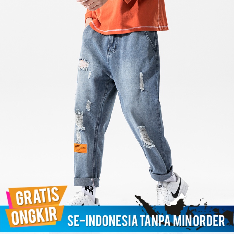 Celana Kasual Casual Kargo Cargo Santai Pria Perkotaan    Celana Jeans Robek  20 Autumn In Tren  Cel