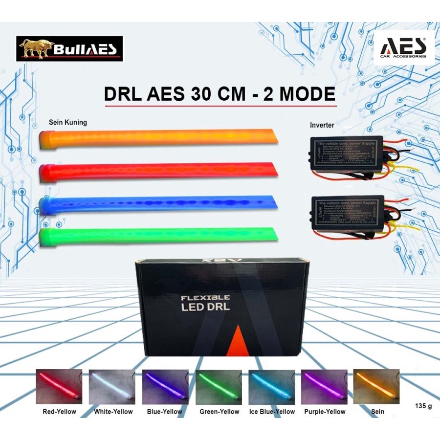 lampu alis 2 mode sein Running Merk Xwb universal sepasang