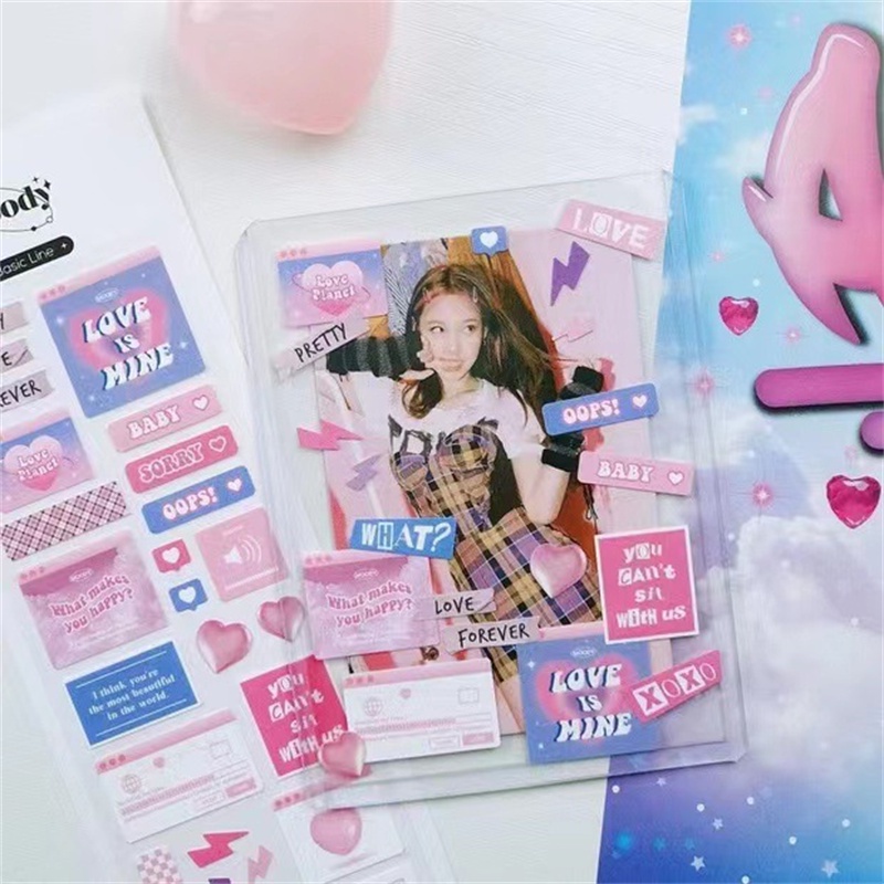 Stiker Kartu Polaroid Chasing Star Aidou Bentuk Hati Untuk Dekorasi Buku Catatan