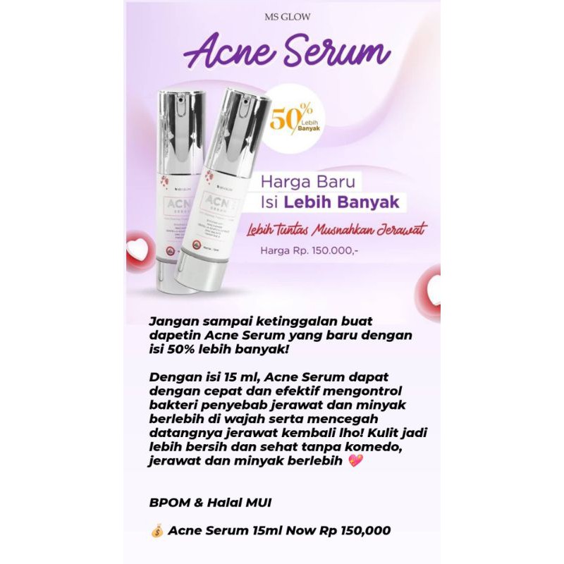 Ms Glow Serum Acne Serum Jerawat Shopee Indonesia