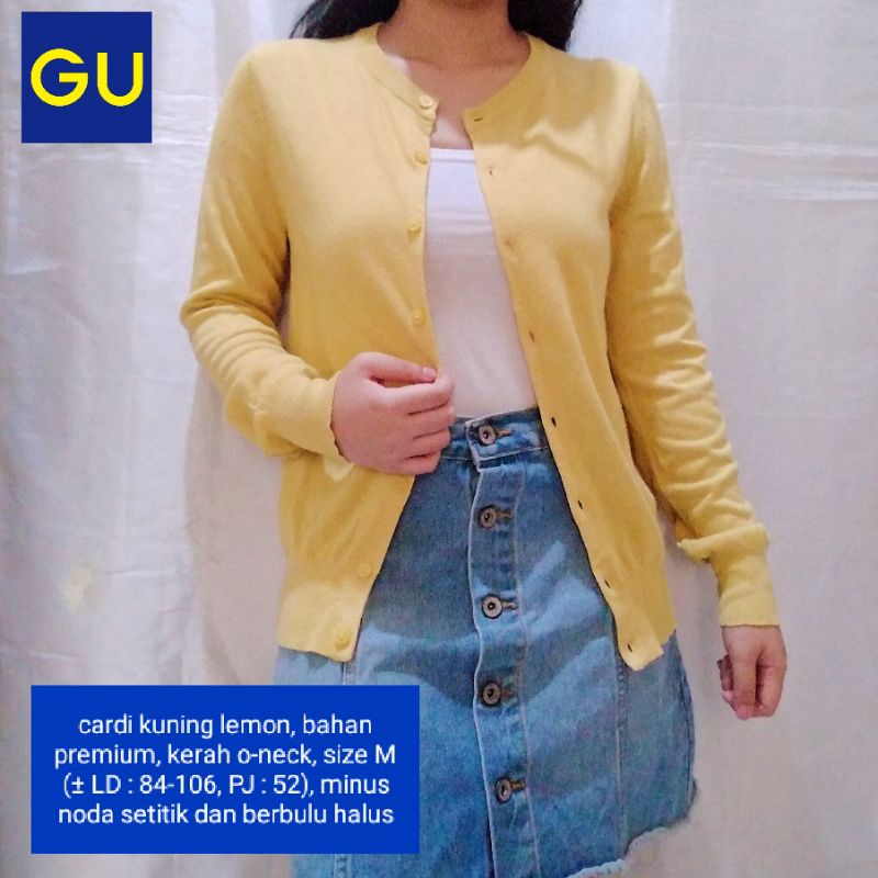 NEW STOCK‼️THRIFT Cardigan Vest Rajut Premium Pastel Kepang Cable Branded Academia Ketupat Argyle Murah-cardi GU kuning