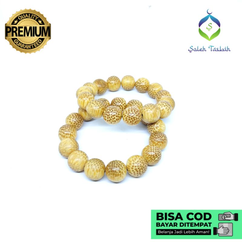 Gelang Nibung/Liwung Putih Jumbo, Size 14mm/Gelang Nibung Asli