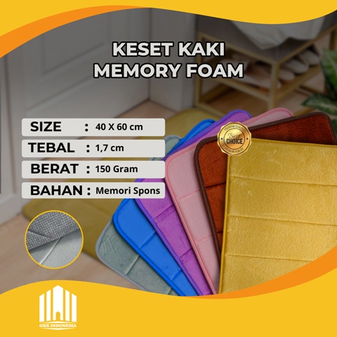 Keset Kaki Anti Slip Bahan Memory Foam Keset Kamar Mandi Serap Air Menyerap Karpet Keset Polos