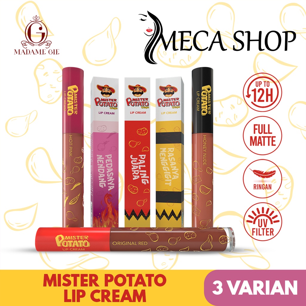 Madame Gie x Mister Potato Lip Cream - Makeup Lipstick Matte Superstay Tahan Lama