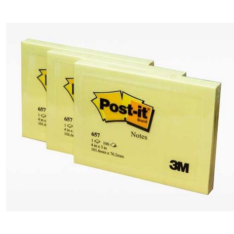 3M Post-It 657 Yellow 100 sheets