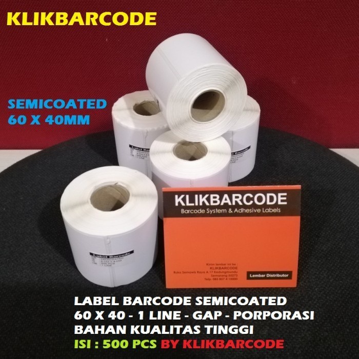 

LABEL STIKER SEMICOATED 60 X 40 mm - 60x40 mm - GAP - PORPORASI - 500pcs