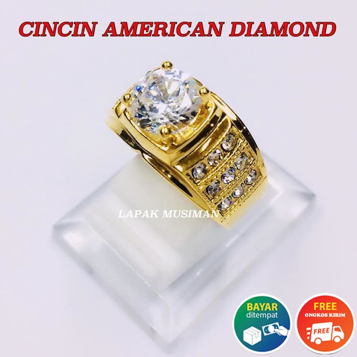 [Bayar di Tempat] CINCIN PRIA SUPER MEWAH AMERICAN DIAMOND - LIMITED STOCK - KODE 06 SILVER CINCIN TITANIUM ANTI KARAT BATU BERLIAN