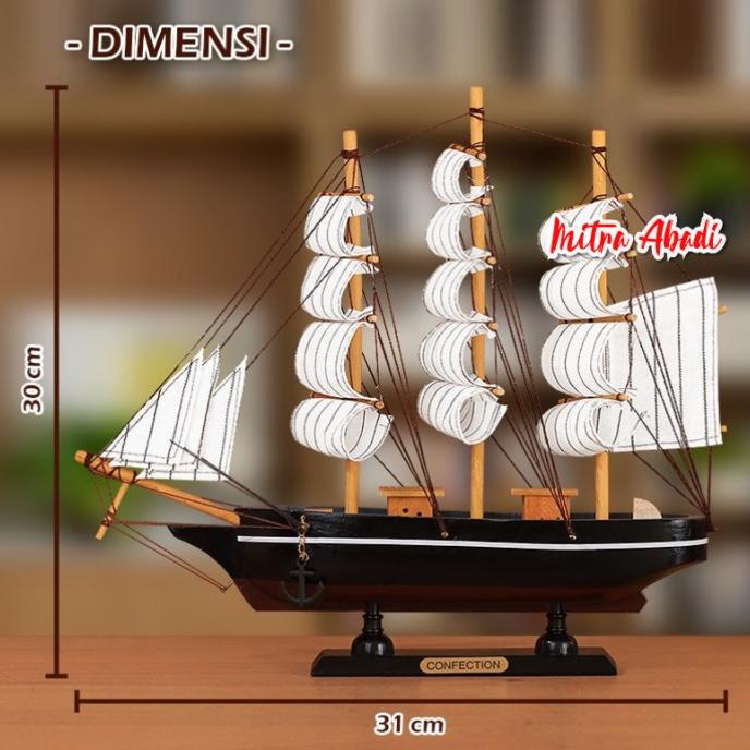 Jual jual Dekorasi Miniatur Kapal Phinisi Gaya Mediterania Mini Ukuran