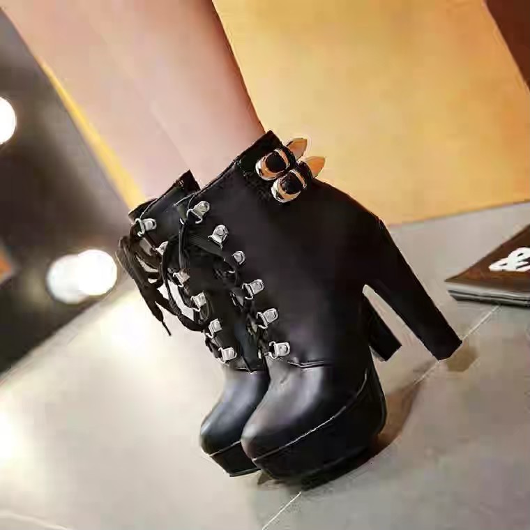 MAISHOES.ID - SEPATU BOOTS HAK ZIPPER BERTALI - BOOTS HAK WANITA TERMURAH